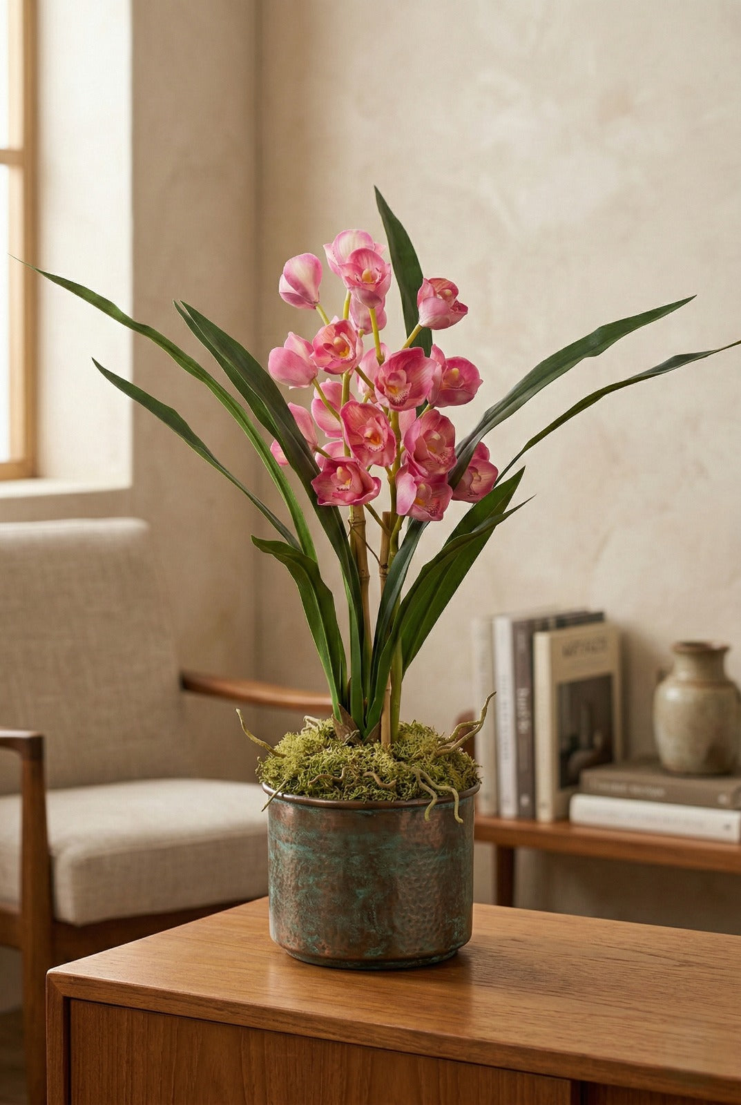 ORQ. CYMBIDIUM X2 PK EM POTE PVC 57CM Cod: A7240PK