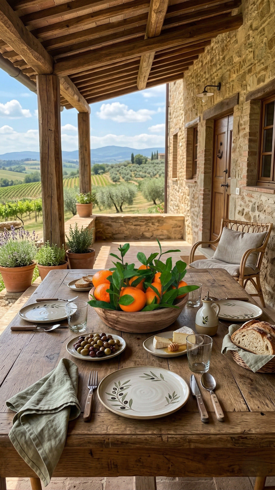 LARANJAS EM CACHEPOT DE MADEIRA 43 CM DIÂM. Cod: A7255