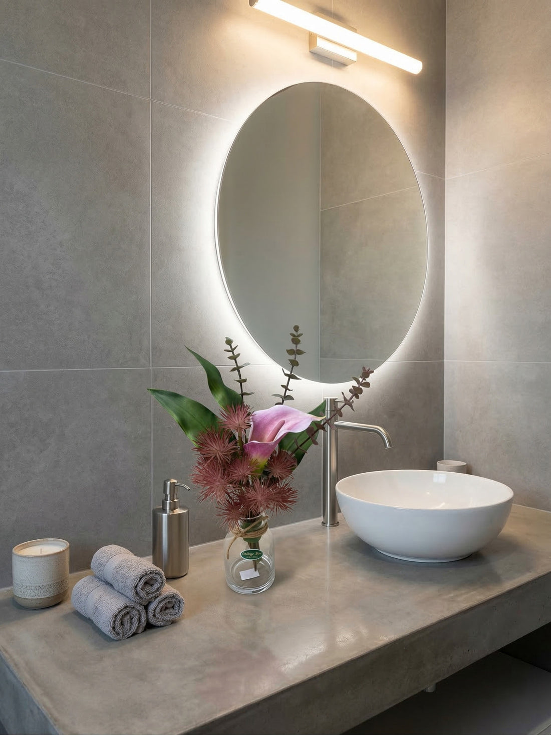 COPO DE LEITE ROSE COM EUCALIPTO, 35CM Cod: A7264