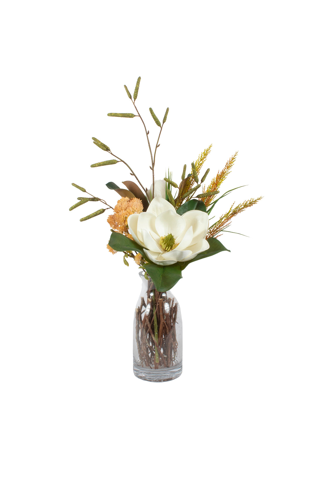 MAGNOLIA C/ SEDUM EM VASO VIDRO 60CM Cod: A7287