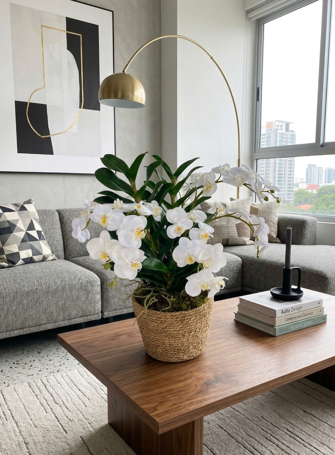 ORQ. PHALAENOPSIS BR X6 POTE PVC, 55CM Cod: A7293VPP