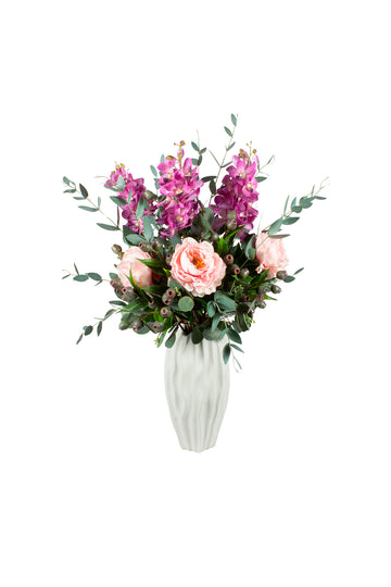 ORQ. VANDA C/ PEONIA EM VASO DE CERÂMICA 92CM Cod: A7304