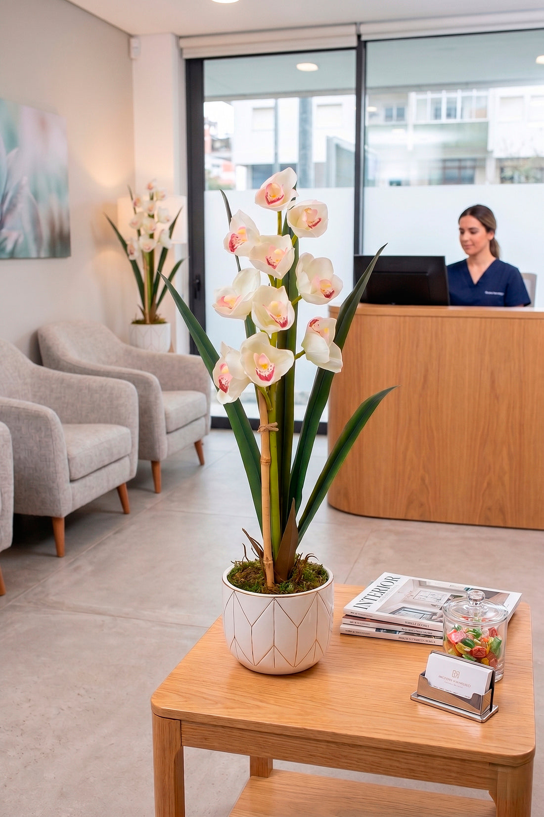 ORQ. CYMBIDIUM BR X1 EM POTE PVC 53CM Cod: A7362BR