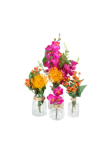 KIT VASINHOS ORQUÍDEA  C/ PROTEA, 43CM Cod: A7414