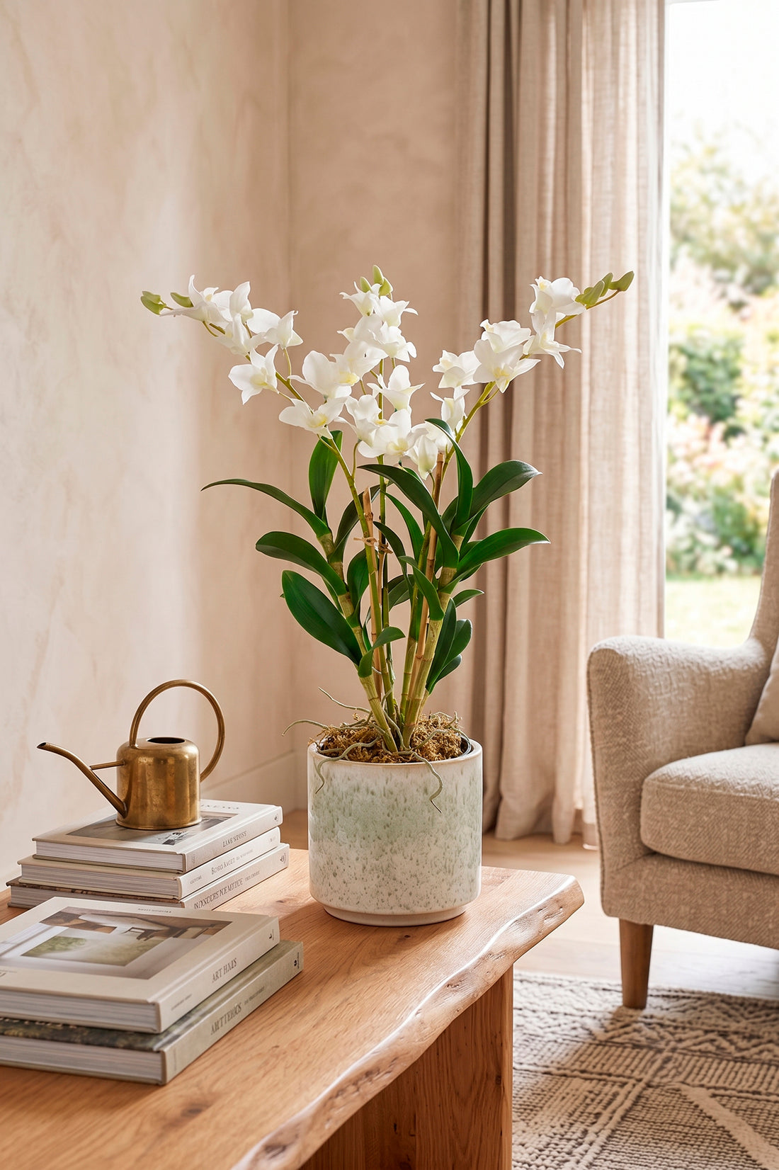 ORQ. DENDROBIUM BR EM POTE PVC, 57CM Cod: A7436