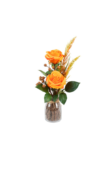 ROSAS LA EM VIDRO, 33CM Cod: A7463