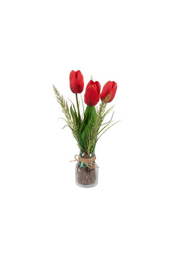 TULIPAS VM X3 EM VIDRO 38CM Cod: A7473