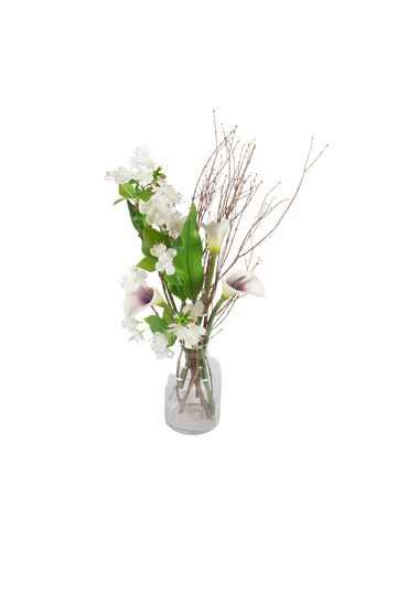 COPO DE LEITE/FLOR DE MAÇÃ EM VIDRO, 48CM Cod: A7490