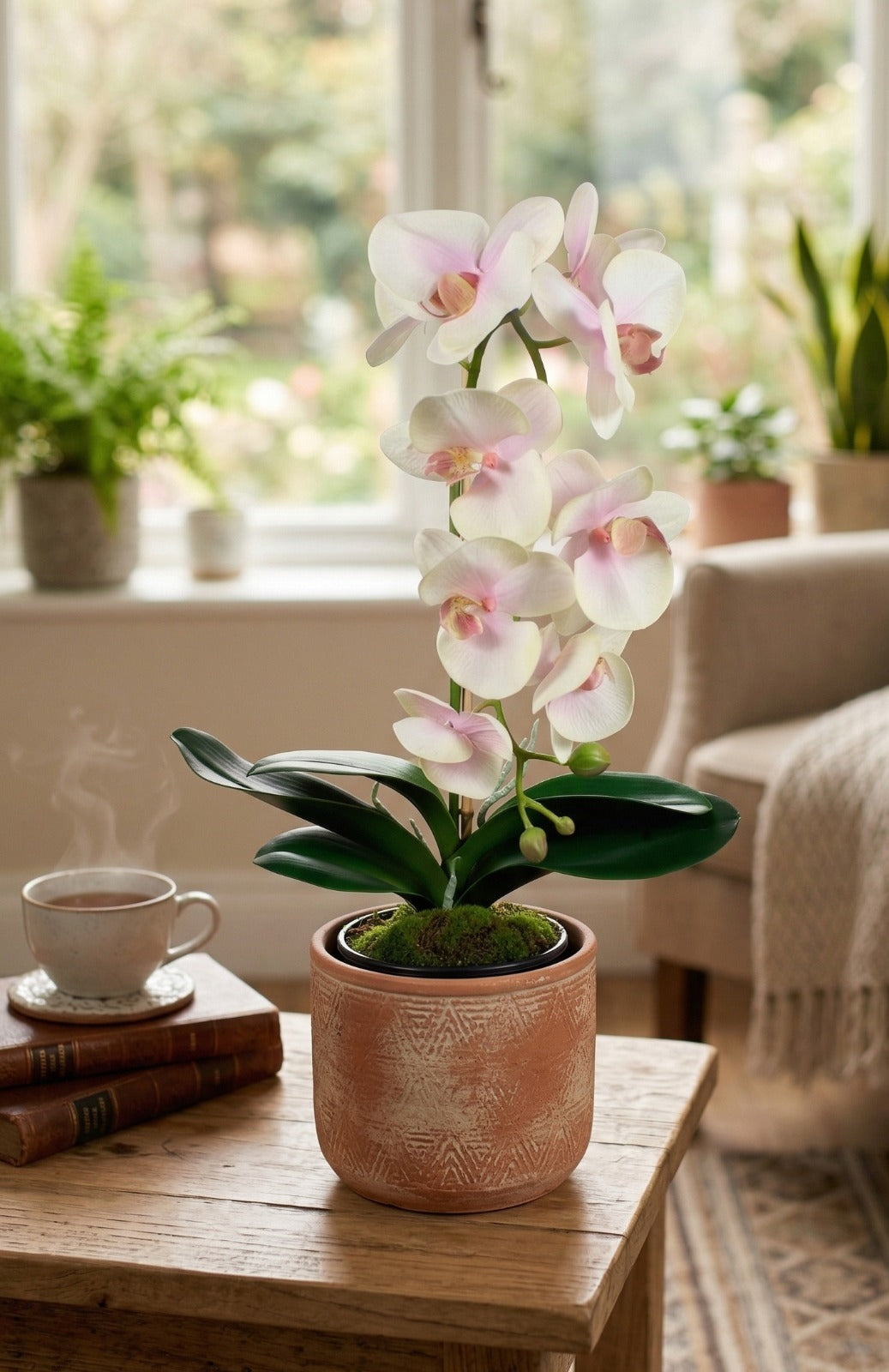ORQ. PHALAENOPSIS RO X1 EM POTE PVC, 60CM Cod: A7327