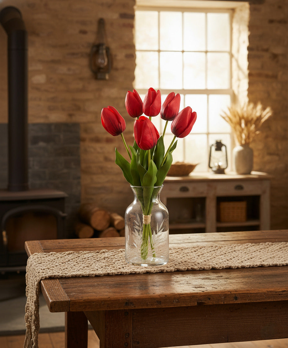 TULIPA BUQUÊ  X6 50CM VERMELHO Cod: 3267-VM