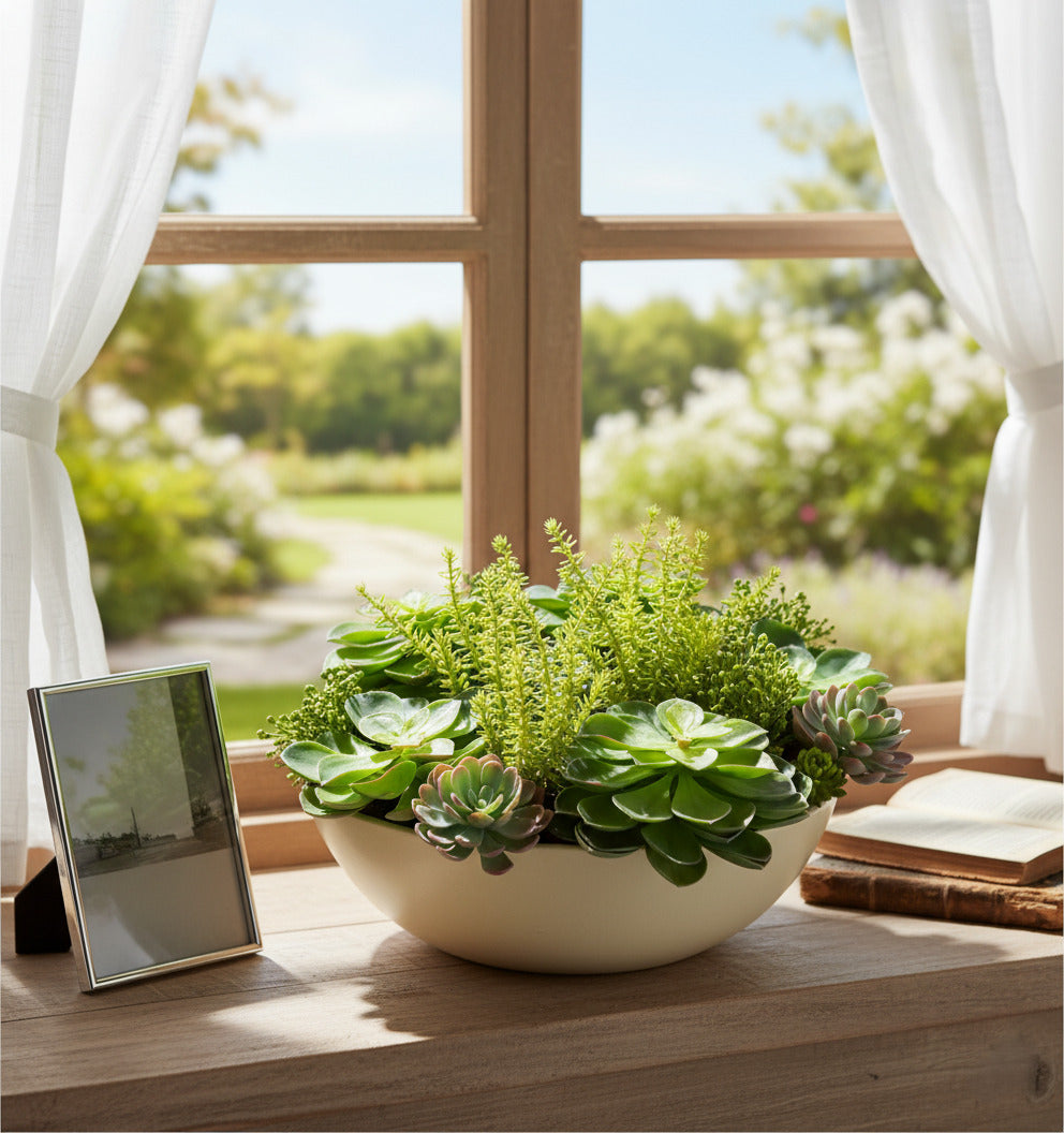 JARDIM DE SUCULENTAS MISTAS, 32CM DIAM Cod: A6749