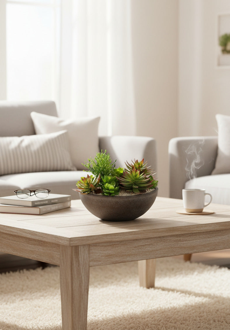 SUCULENTAS MISTAS EM PRATO PVC 33CM Cod: A6459