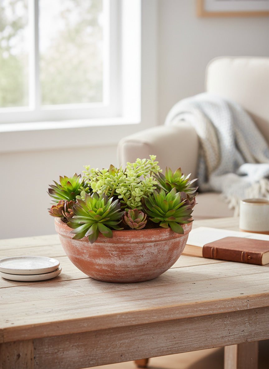 JARDIM DE SUCULENTAS EM VPP, 17CM DIAM Cod: A6746A