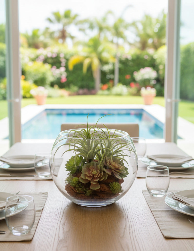 TILLANDSIAS EM VIDRO GD 26CM Cod: A6922