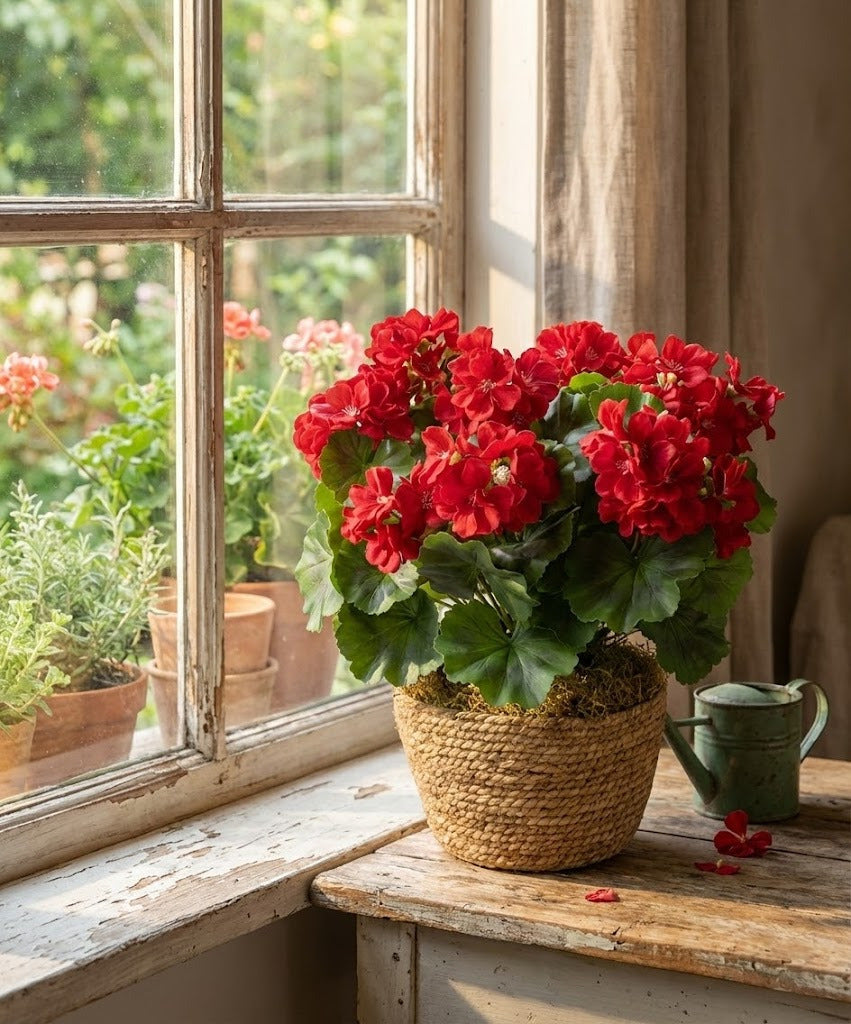 GERÂNIOS VM NO POTE DE PLÁSTICO, 42CM Cod: A6556PT