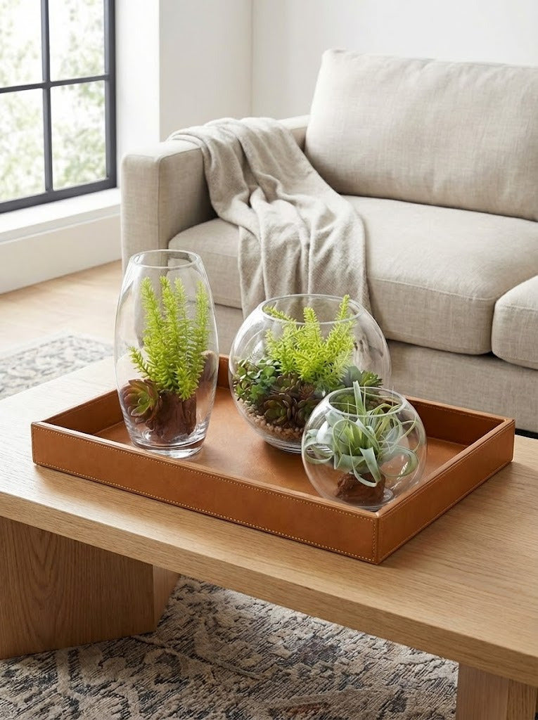 SUCULENTAS EM VIDRO OVAL 25 CM Cod: A6798