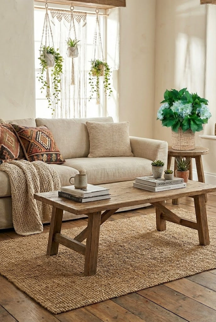 ARBUSTO DE HORTENSIA AZ EM CACHEPOT DE PALHA 75CM Cod: A6989