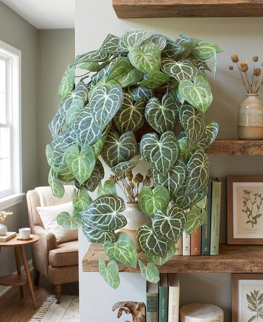 PENDENTE ANTURIO CLARINERVIUM EM VASO VPP DE PAREDE 63CM Cod: A6587